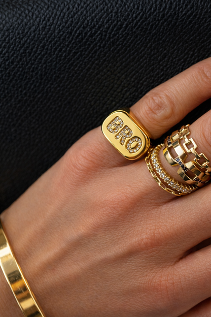 Statement Bro Ring in sterling silver with 14K gold vermeil — RUSH Copenhagen