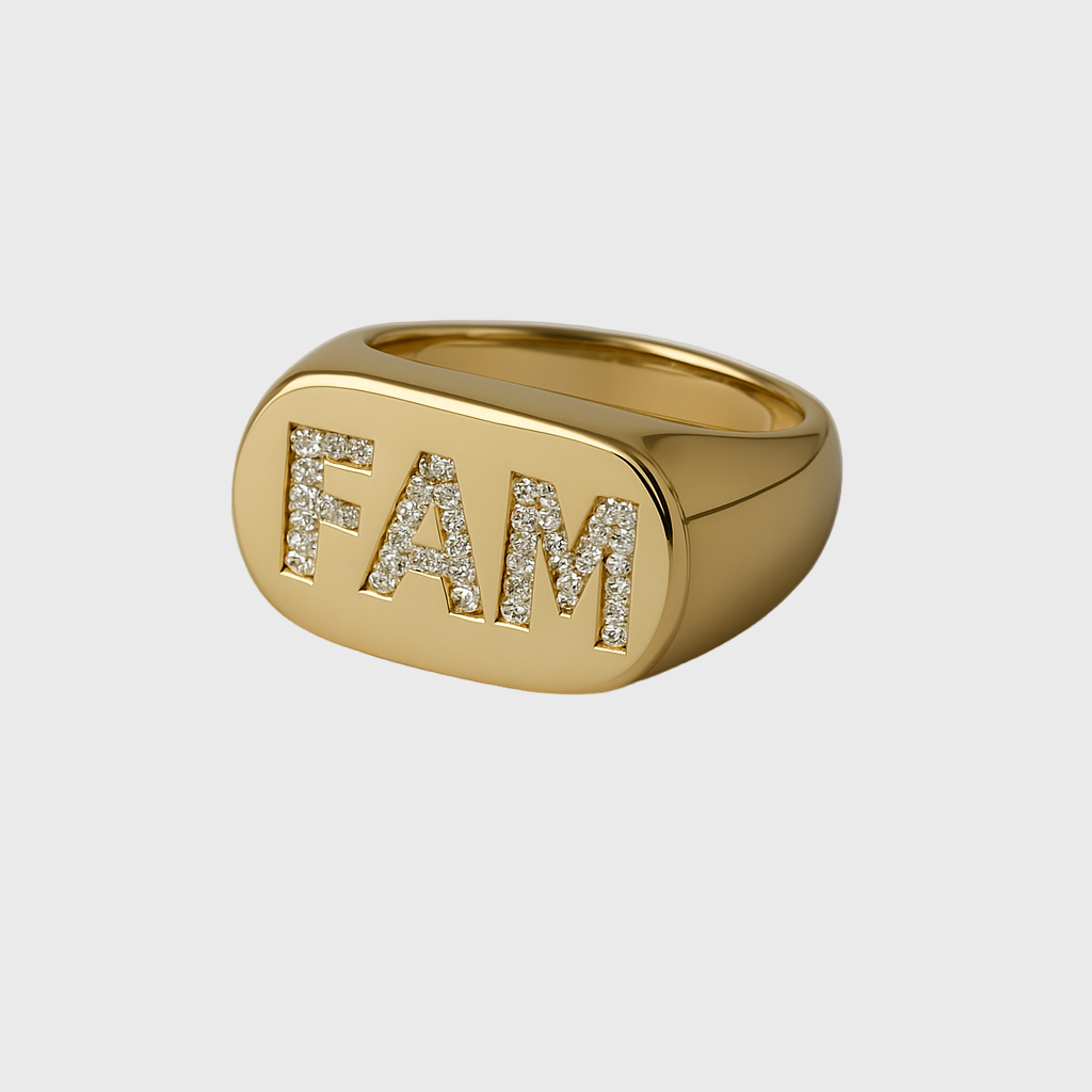 Statement Fam Ring in sterling silver with 14K gold vermeil — RUSH Copenhagen