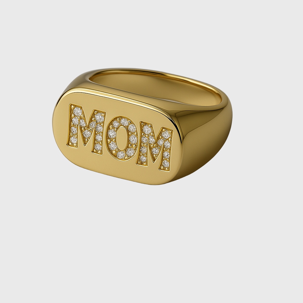 Statement Mom Ring in sterling silver with 14K gold vermeil — RUSH Copenhagen